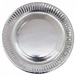 Тарелки однотонные,Серебро, 23 см (6 шт.)