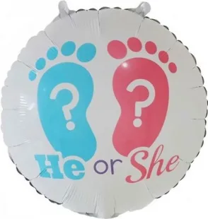 F 18 Круг, Гендер Пати, Ножки малыша, Голубой/Розовый, 1 шт.  (Китай)