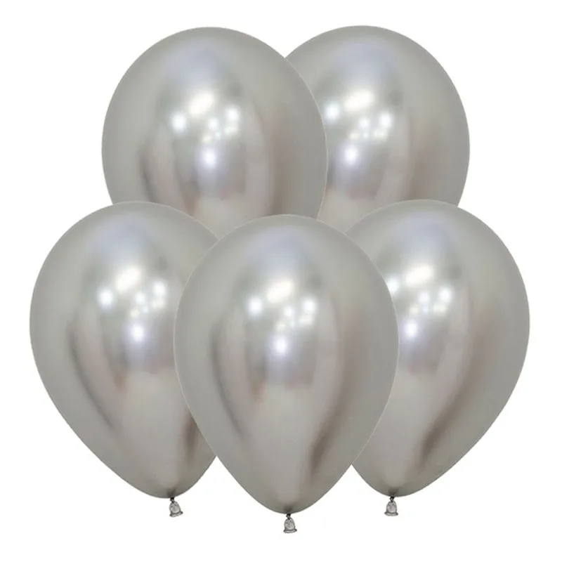S Пастель 18"/46см Рефлекс Серебро (Зеркальные шары) / 25 шт. / (Колумбия)