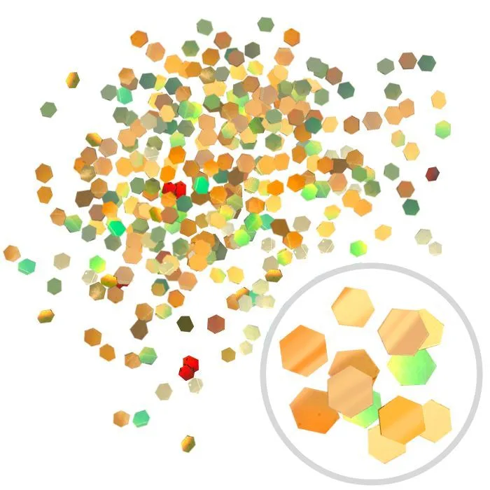 Глиттер "Блестки" лазерный Золотой 6 мм/100 г./ (Китай)