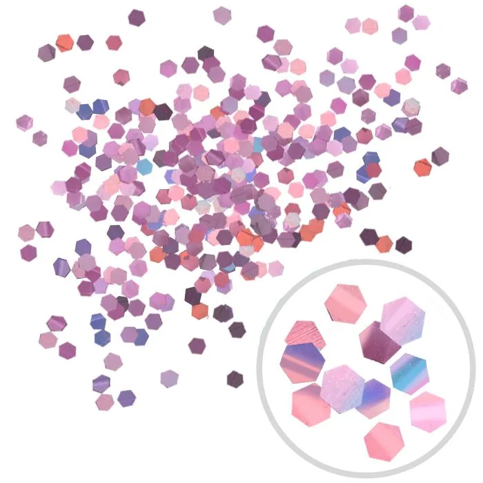 Глиттер "Блестки" лазерный ,Роза голд, 6 мм/100 г./ (Китай)