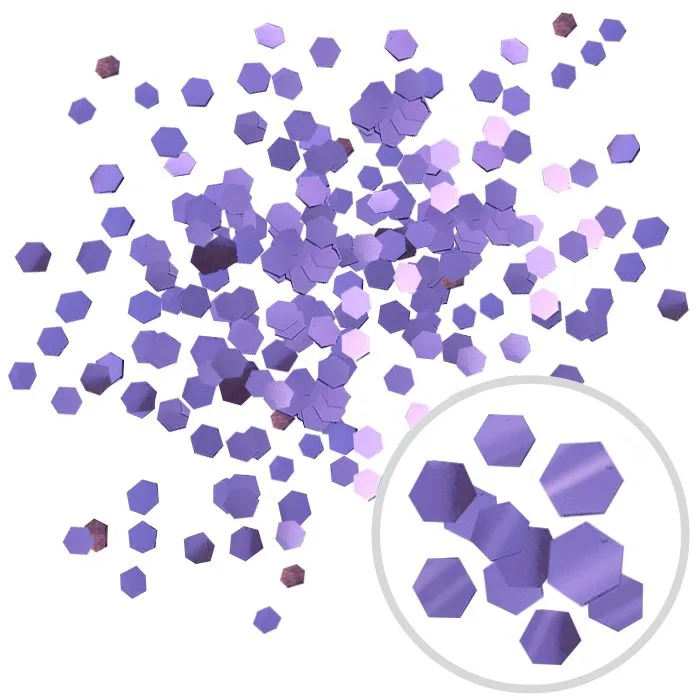 Глиттер "Блестки" лазерный ,Лавандовый, 6 мм/100 г./ (Китай)