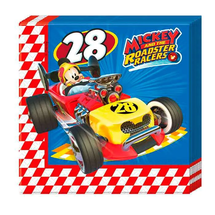 Салфетки Микки Маус Гонщик, 33*33см/ 20 шт./