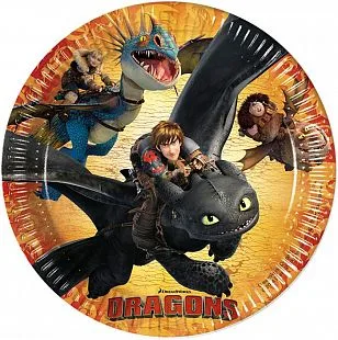 Тарелка 23 см "Драконы" / набор 8 шт. /