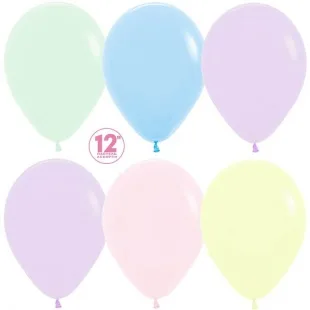 S 12"/30см Макарунс Ассорти Светлое , Пастель, 100 шт.( Колумбия)