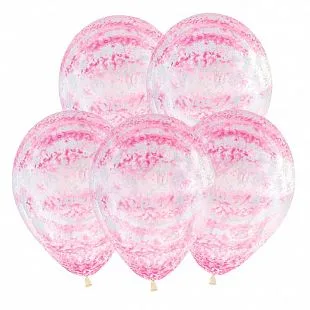 S 12"/30см Граффити,Розовый , Прозрачный, Кристалл , 25 шт.(Колумбия)