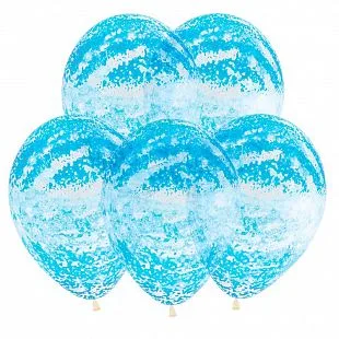 S 12"/30см Граффити, Небесная лазурь, Прозрачный, Кристалл , 25 шт.(Колумбия)