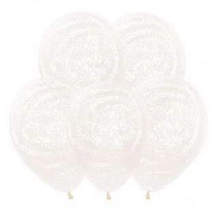 S 12"/30см Граффити, Белый, Прозрачный, Кристалл , 25 шт.(Колумбия)