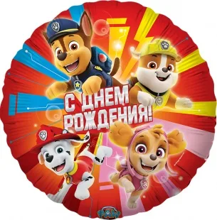 F 18 Круг, Щенячий Патруль, Дружная команда, Красный, 1 шт. в упак.   (Китай)