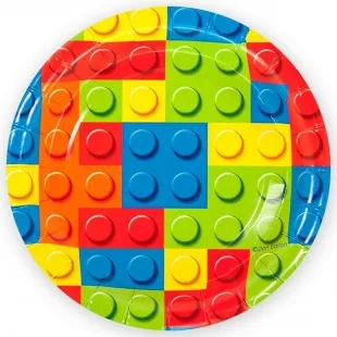 Тарелки Конструктор, Разноцветный, 23 см (6 шт.)