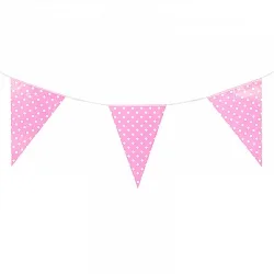 Гирлянда флажки "Розовые точки" 2,8м