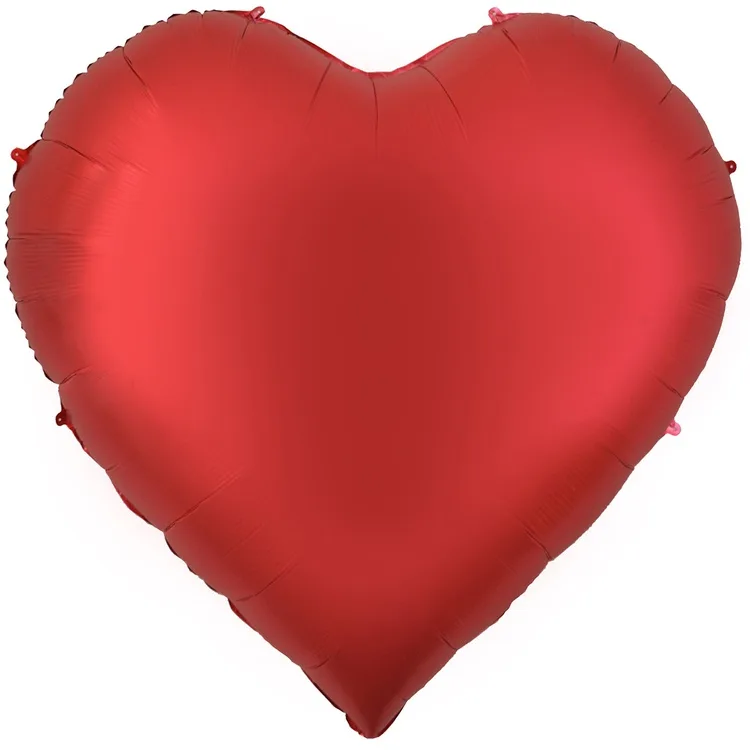 К 63"/160 см Сердце, Сатин Red, 1 шт. в уп.(Китай)