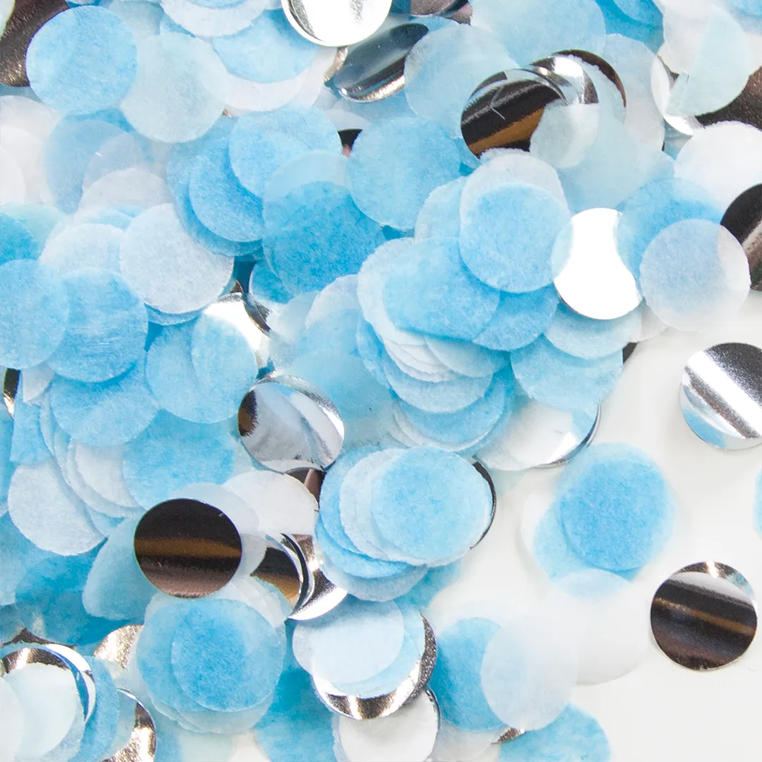 Конфетти купаж, Круг, фольга и тишью, Холодный микс, Металлик, 1 см, 50 г.