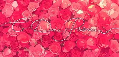 Конверт С Днем Рождения (розовые розы) Cn263 (5 шт.)