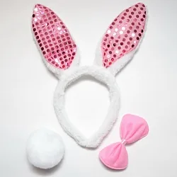 Набор (Ушки, Бантик, Хвостик) Заяц белый