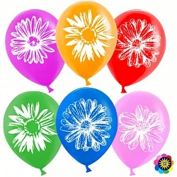 ВВ 12''/30 см "Ромашки" Ассорти, лайт, пастель 2 ст, 100 шт.(Малайзия)