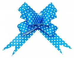 Бант Бабочка Точки, Голубой 16 см, 10 шт.