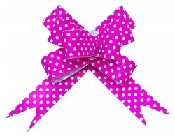 Бант Бабочка Точки, Розовый 16 см, 10 шт.