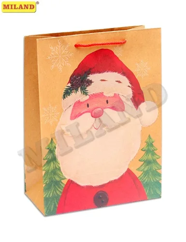 Пакет подарочный Дедушка Мороз (L-Kraft) 26 х 33 х 14