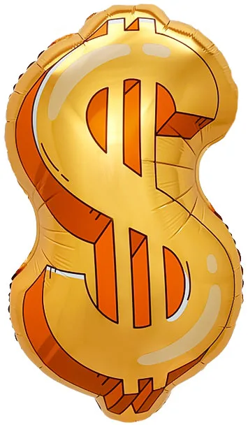 F 32"/81см Знак Доллара, Золото, 1 шт. в уп.(Китай)