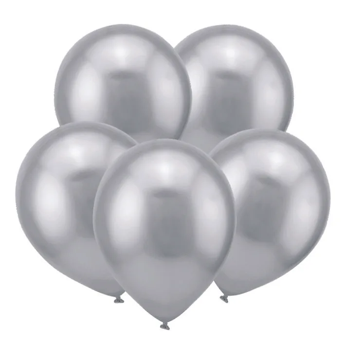 К 12"/30см Серебро, Зеркальные, 50 шт.(Китай)