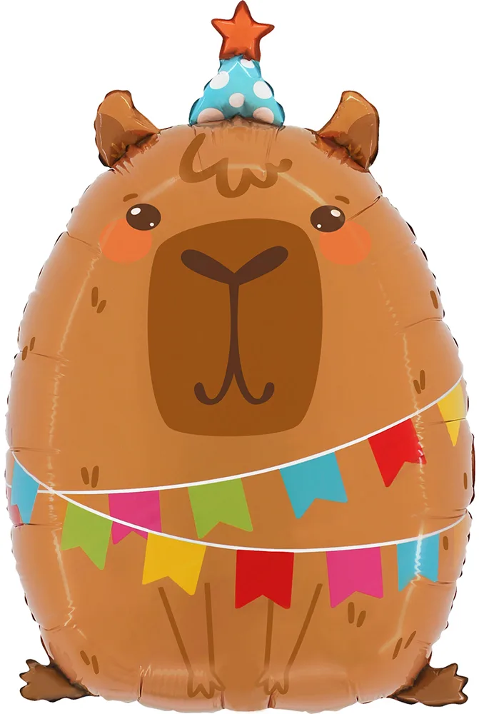 F 22"/56см Капибара на вечеринке, 1 шт.(Китай)