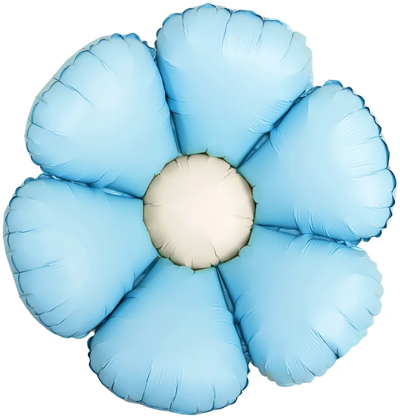 F 15''/38 см Ромашка, Голубой, Сатин, 5 шт. в уп.(Китай)