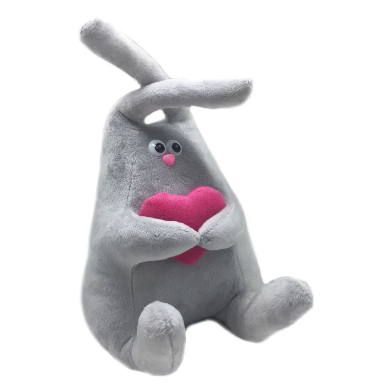 Мягкая игрушка "Зайчик с розовым сердцем" 25 см.