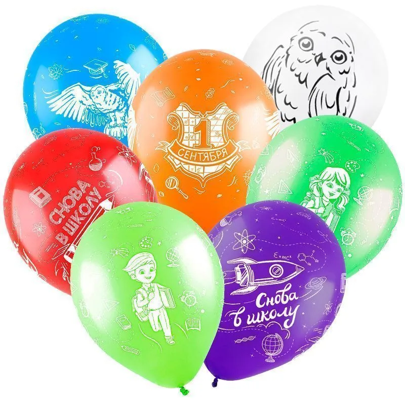 Т 12"/30см 1 сентября, Ассорти, Пастель, 5 ст. / 100 шт./ (Турция)