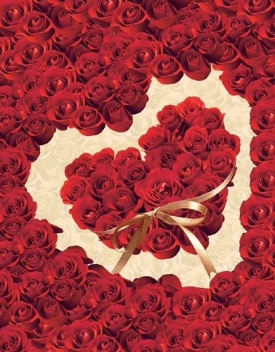 Пакет подарочный  Цветочное сердце (М) 18 х 23 х 10