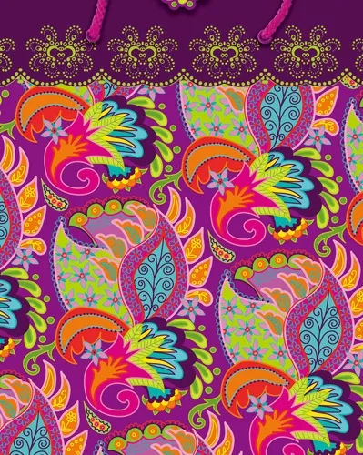 Пакет подарочный  Цветочный узор  (L) 26 х 33 х 14