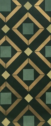 Пакет подарочный Зеленый узор (под бутылку) 12 х 36 х 9