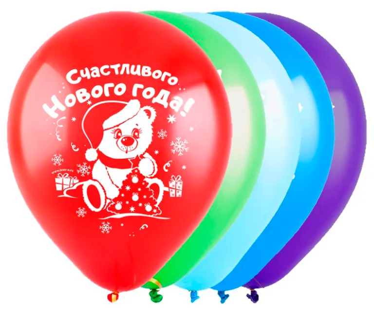 Т 12" Новогоднее ассорти ( 3 дизайна ), Ассорти , Пастель, 2 ст. / 100 шт. / Турция