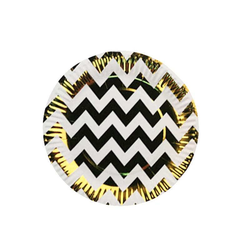 Тарелки 18 см. "Зигзаг золотой" /набор 6 шт./(Китай)