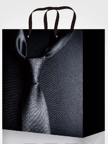 Optima Пакет подарочный с глянцевой ламинацией 18x23x8 см (M) Чёрный галстук.