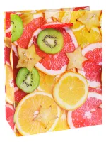 Optima Пакет подарочный с глянцевой ламинацией 18x23x8 см (M) Экзотические фрукты