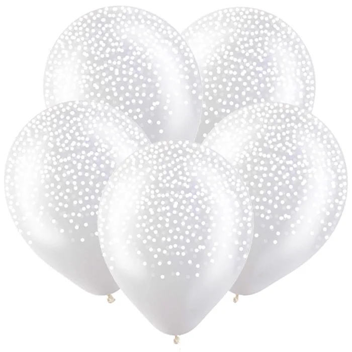 Т 12"/30см  Конфетти ( Белое), Прозрачный, Кристалл, 5 ст. / 100 шт./ (Турция)