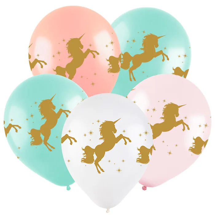 Т 12"/30см  Единорог, Ассорти,Пастель- Метал, 4 ст. / 100 шт./ (Турция)