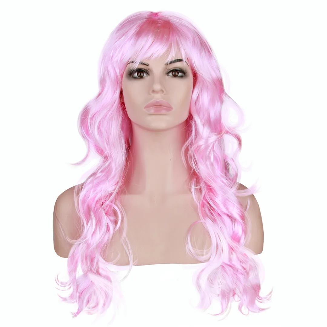 Парик карнавальный, 160 гр, Локоны, Нежно-розовый, 1 шт.