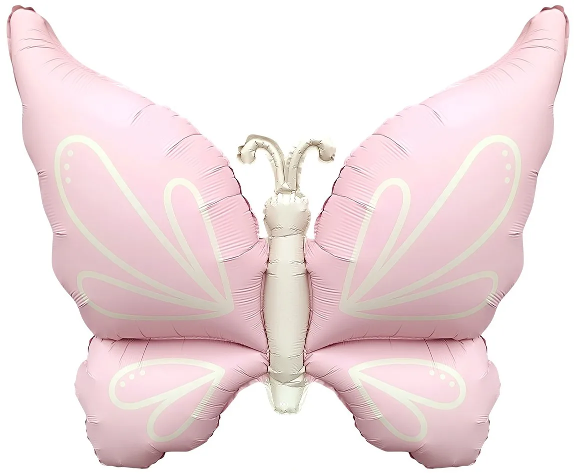 F 37"/94см Нежная бабочка, Розовый, Сатин, 1 шт.(Китай)
