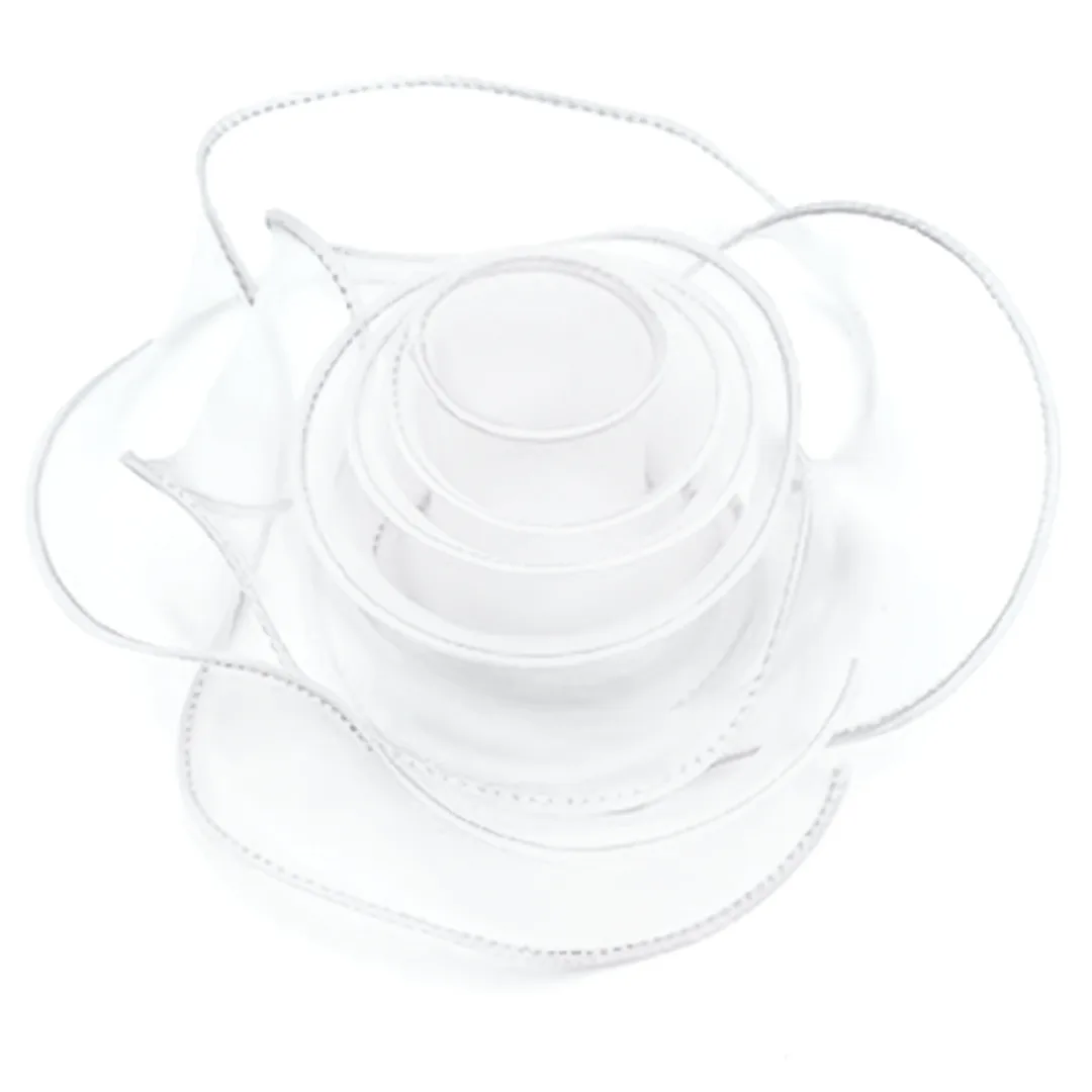 Лента декоративная (4 см*9,14 м) Органза с леской, Белый, 1 шт.