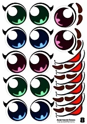 Наклейки "Глаза.Рты №8" 6 компл.