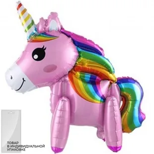 F 23"/58 см  Ходячая Фигура, Радужный единорог, Розовый, 1 шт. в упак. (Китай)