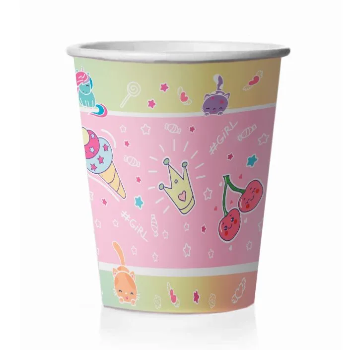 Стаканы "С Днем рождения" Волшебный мир 190 мл. /набор 6 шт./