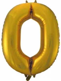 F 34"/86 см Цифра "0", Золото/ 1 шт /(Китай)