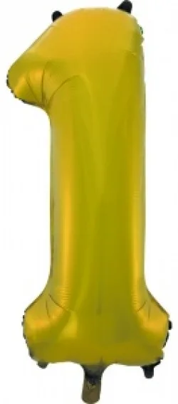 F 34"/86 см Цифра "1", Золото/ 1 шт /(Китай)