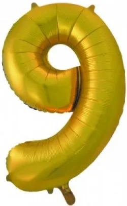 F 34"/86 см Цифра "9", Золото/ 1 шт /(Китай)