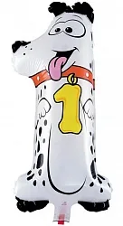 F 16"/41 см Цифра "1" Собака / 1 шт.(Китай)