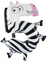 F 16"/41 см Цифра "5" Зебра / 1 шт.(Китай)