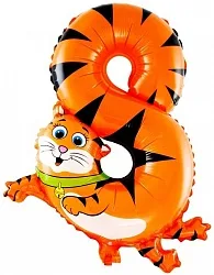 F 16"/41 см Цифра "8" Кот / 1 шт.(Китай)